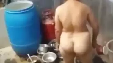 Video from , village aunty taking bath in outdoor taken by her son